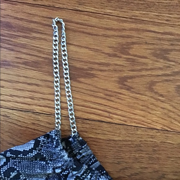 Michael Kors Snake Print Chain Strap Tank Style Top Size SP - Picture 7 of 10